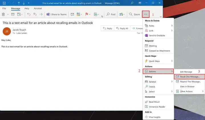 How to Unsend an Email in Outlook