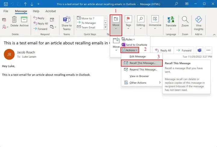 How to Unsend an Email in Outlook